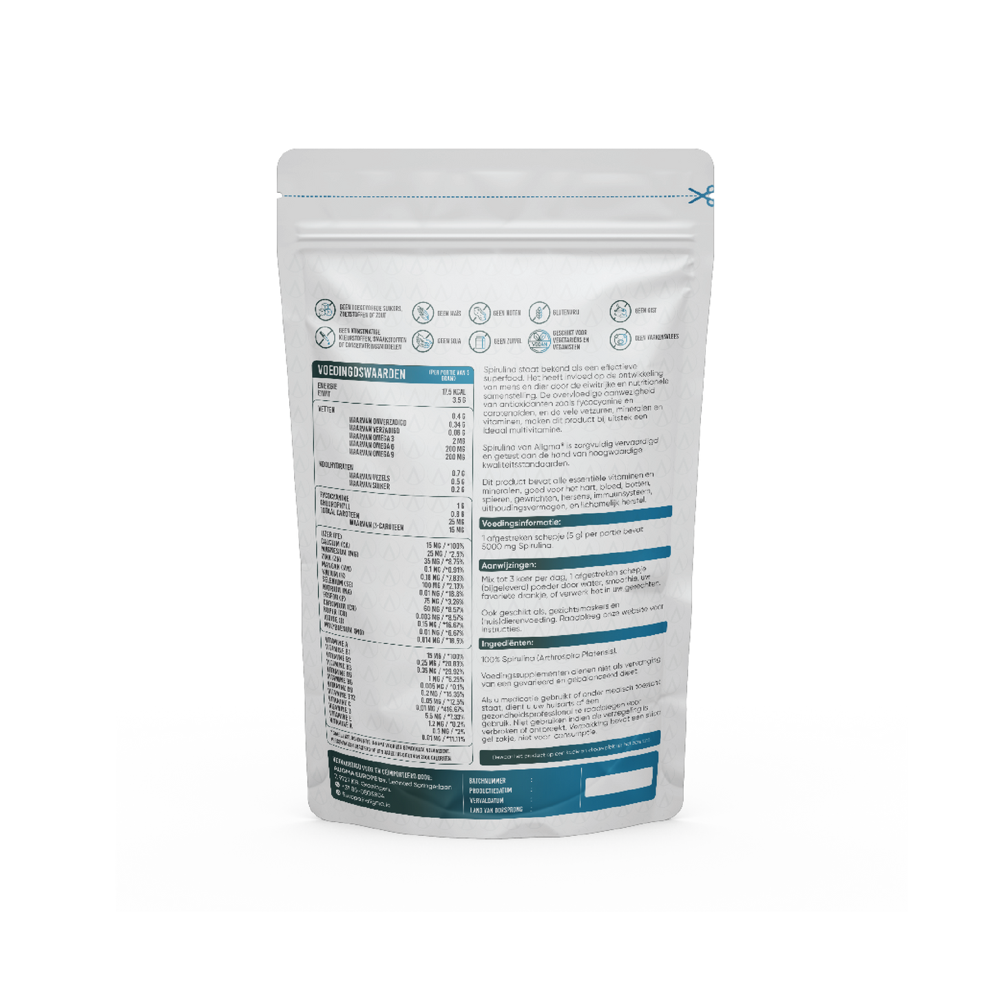 1000 gram Biologische Spirulina Poeder Superfood