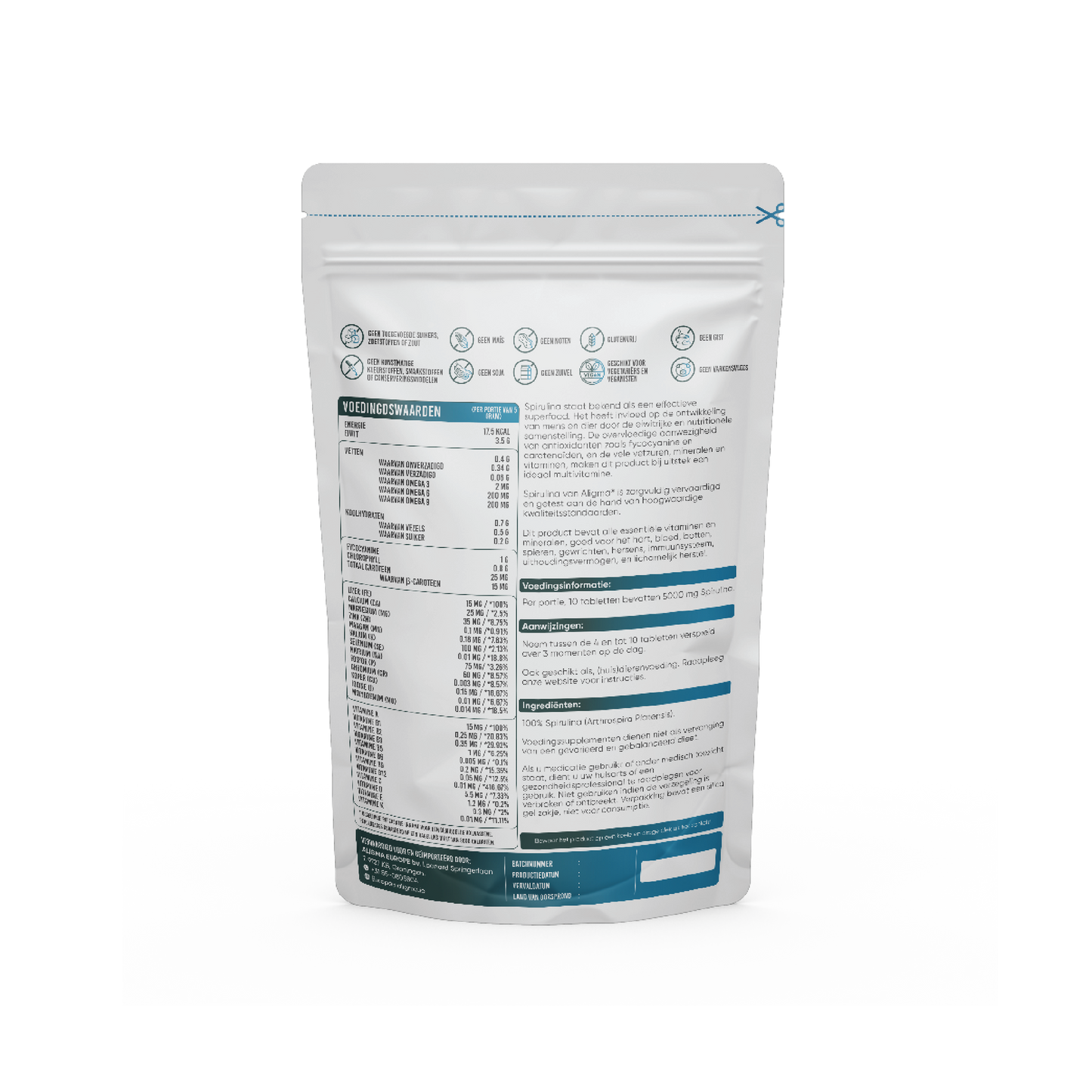 2000 stuks Biologische Spirulina Tabletten - (500 mg per tablet)