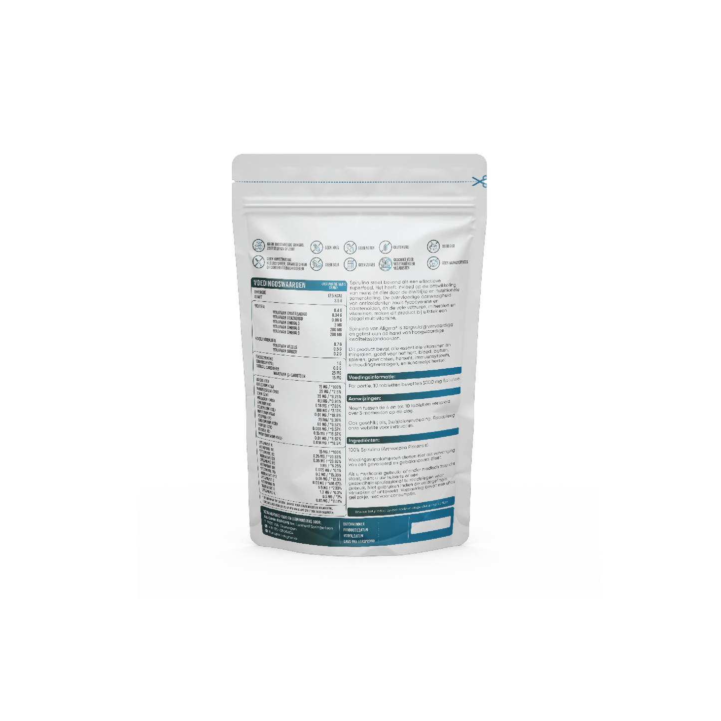 500 stuks Biologische Spirulina Tabletten - (500 mg per tablet)