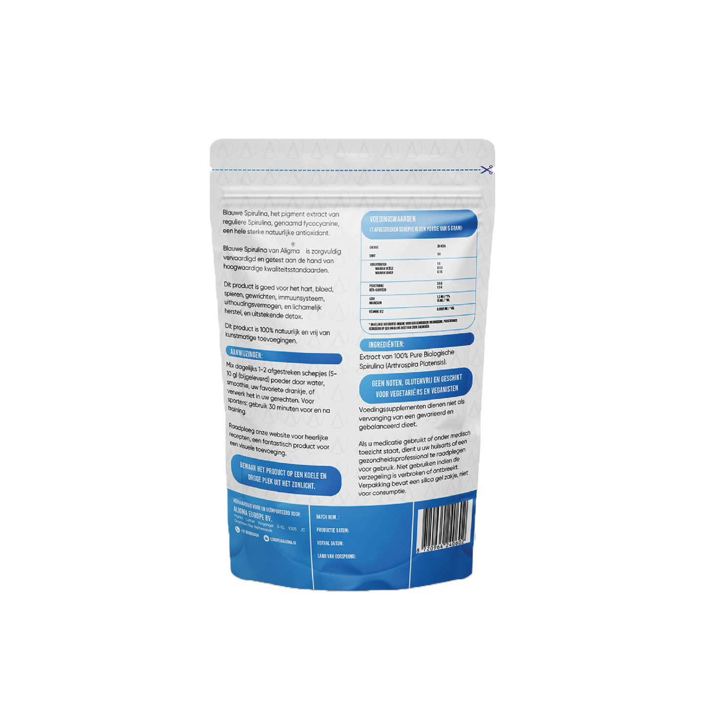 75 gram Biologische Blauwe Spirulina Poeder