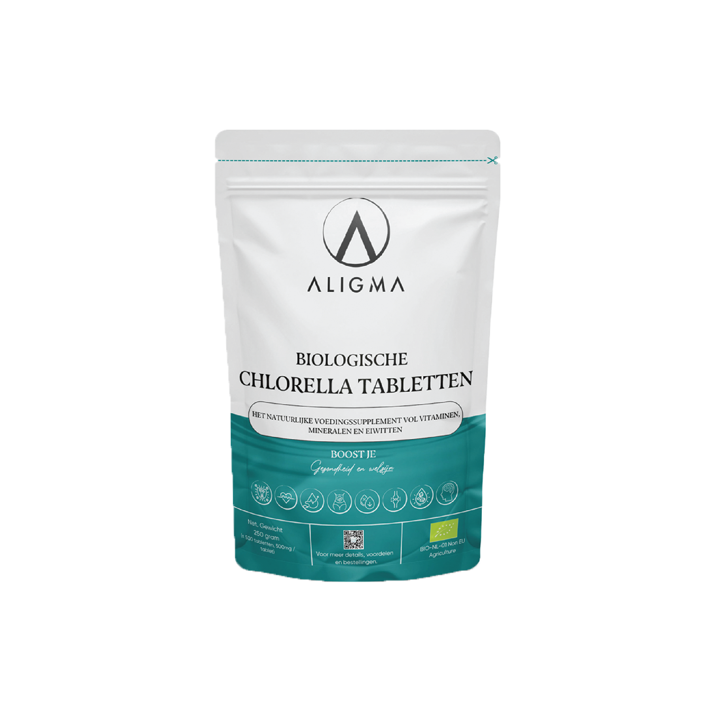 500 stuks Biologische Chlorella Tabletten - (500 mg per tablet)