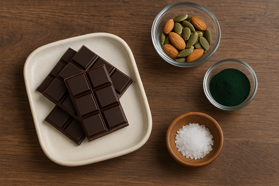 Simpele Spirulina Chocoladeblokjes