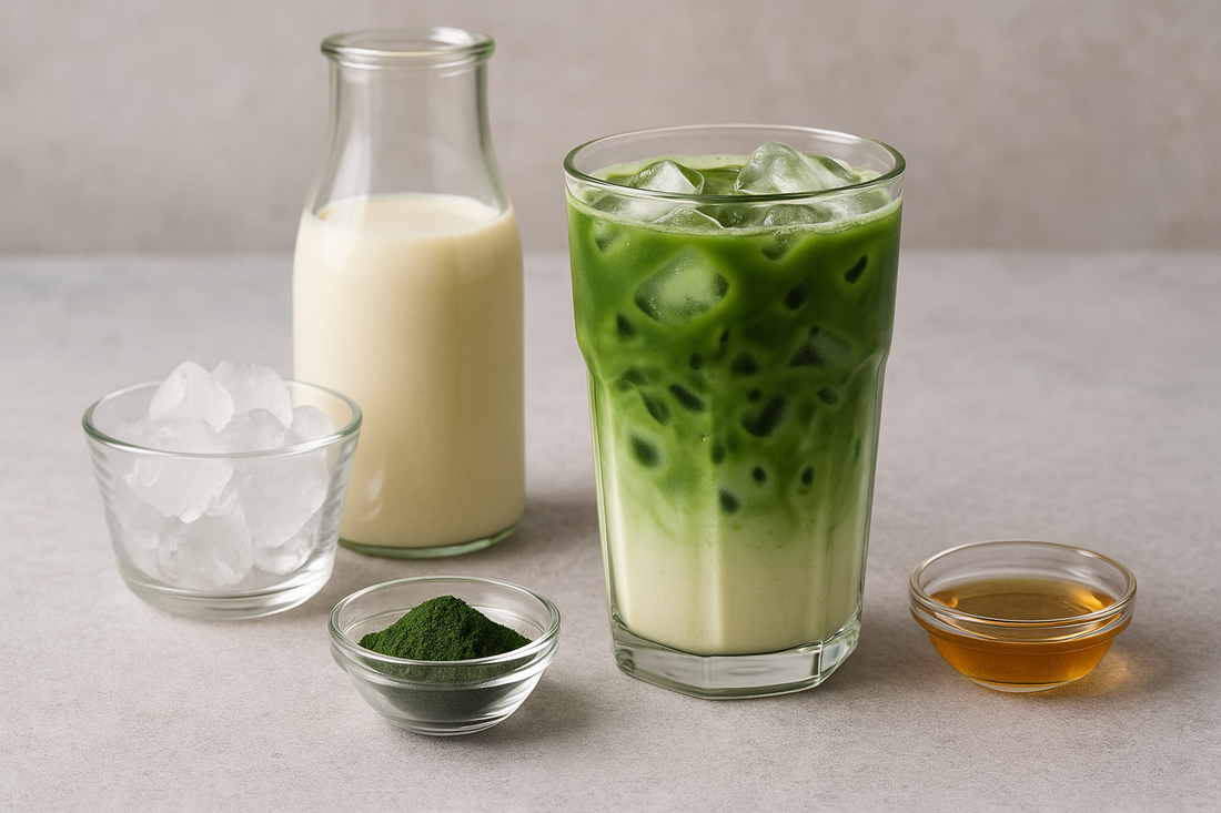 Matcha–Spirulina Iced Latte