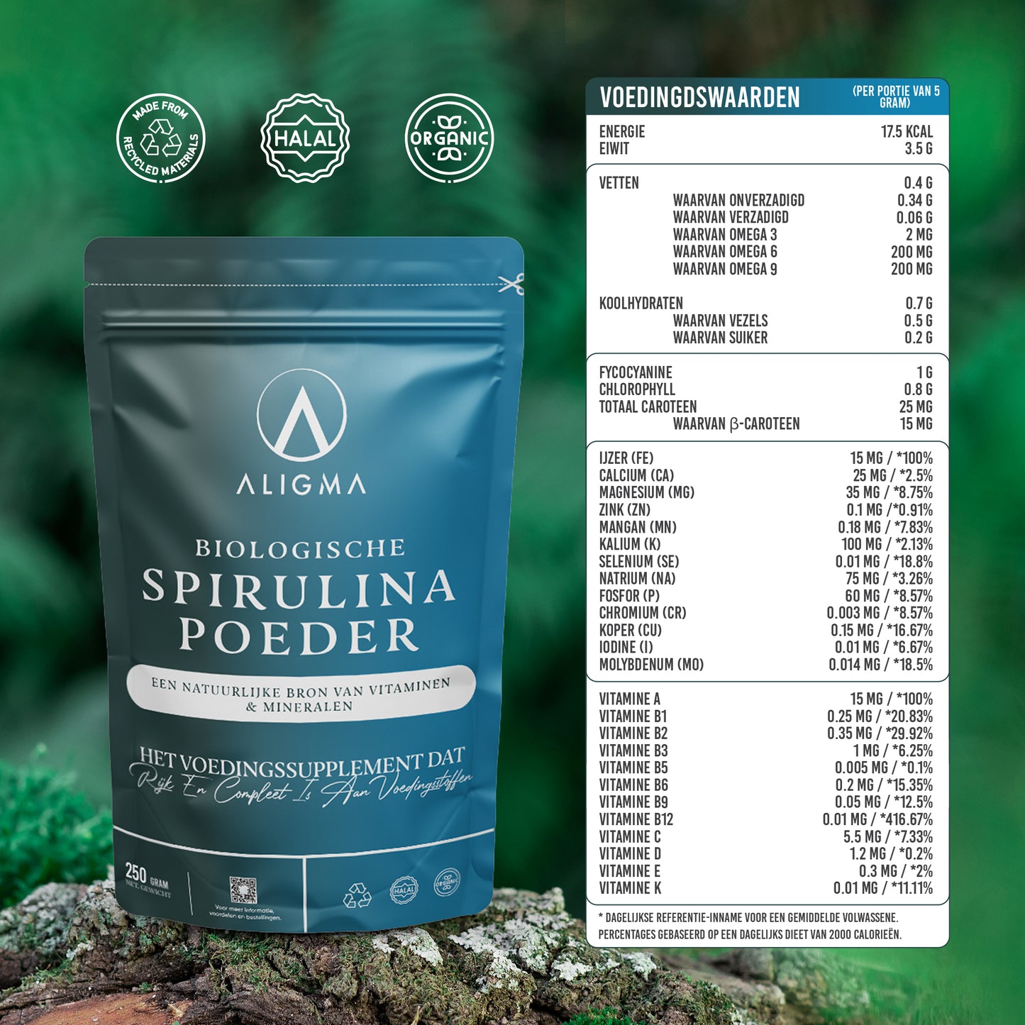 Aligma® 500 gram Biologische Spirulina Poeder