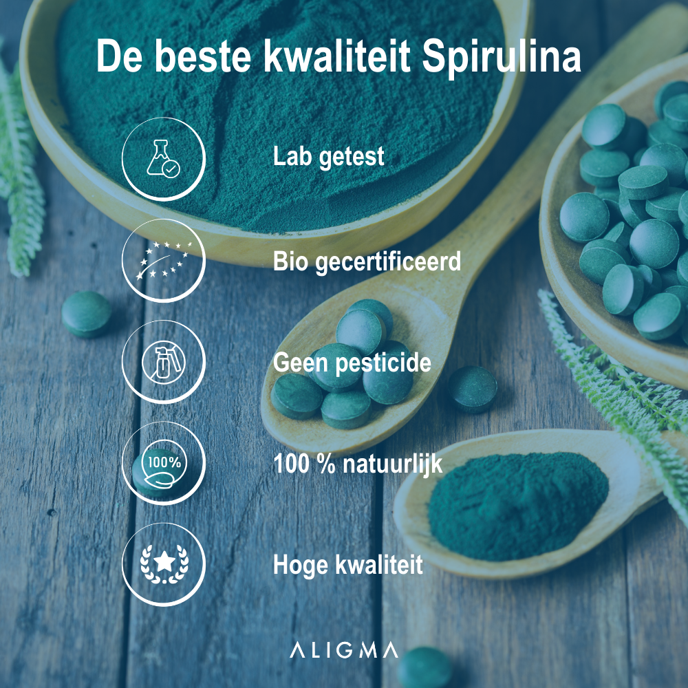 Aligma® 2000 stuks Biologische Spirulina Tabletten - (500 mg per tablet)
