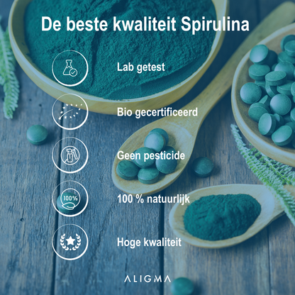 Aligma® 500 stuks Biologische Spirulina Tabletten - (500 mg per tablet)