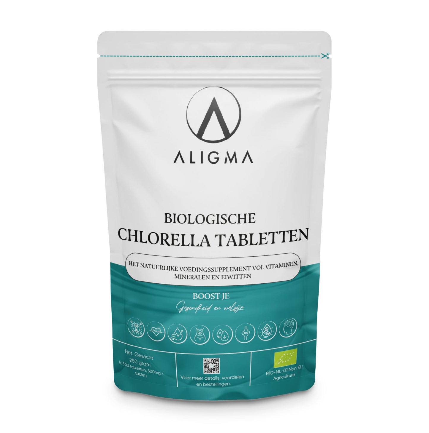 Biologische Chlorella 500 mg - 500 tabletten