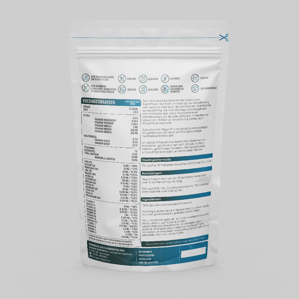 Aligma® 500 Stück Bio-Spirulina-Tabletten – (500 mg pro Tablette)