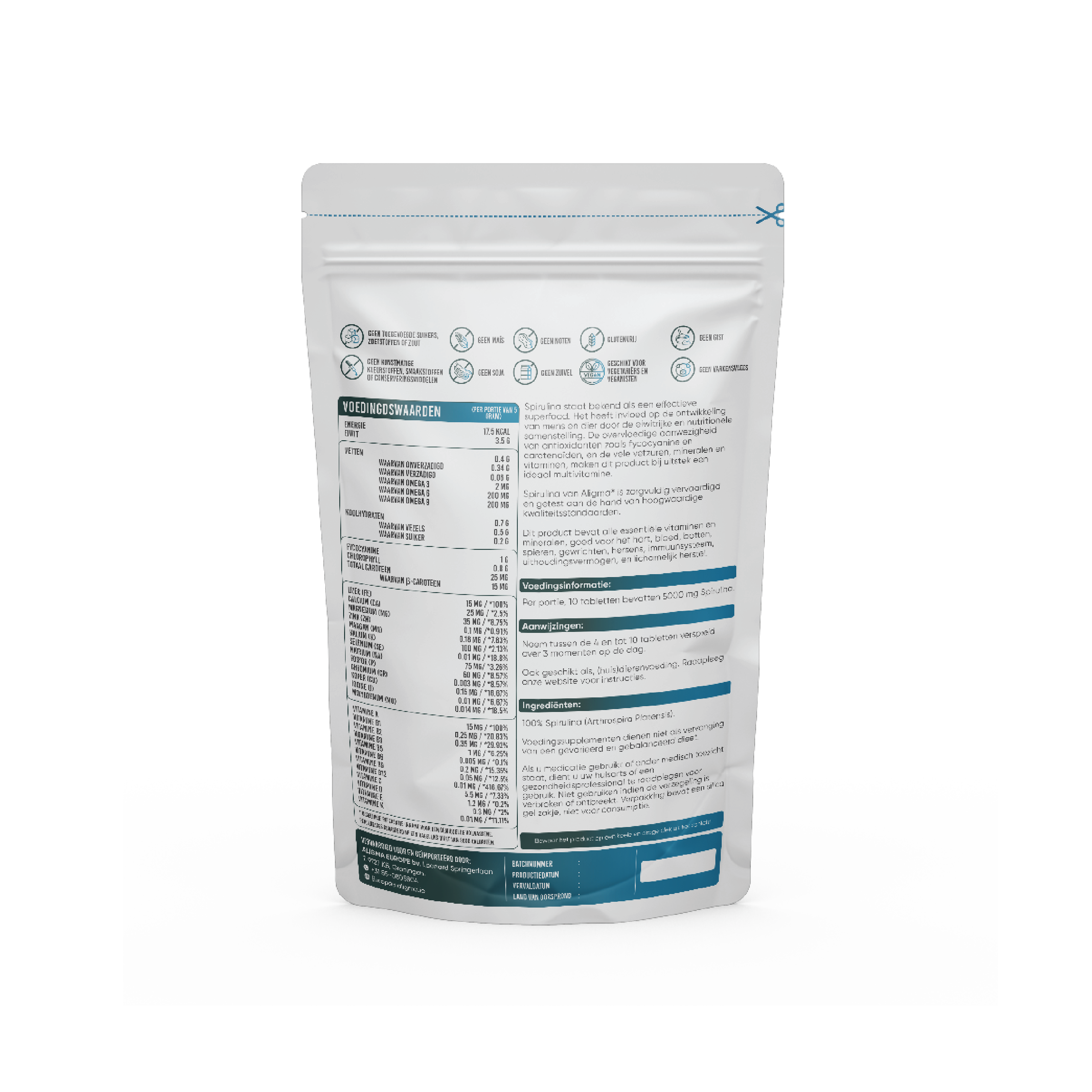 2000 pieces Organic Spirulina Tablets - (500 mg per tablet)