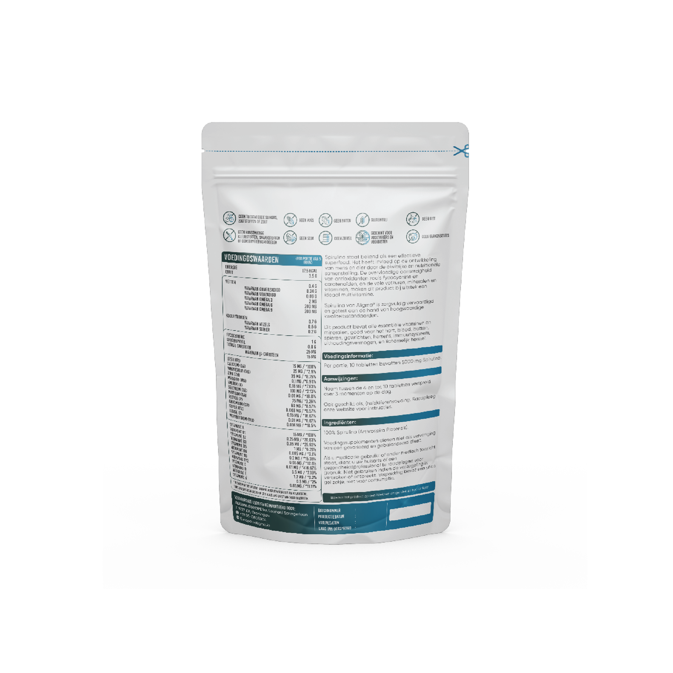 1000 pieces Organic Spirulina Tablets - (500 mg per tablet)